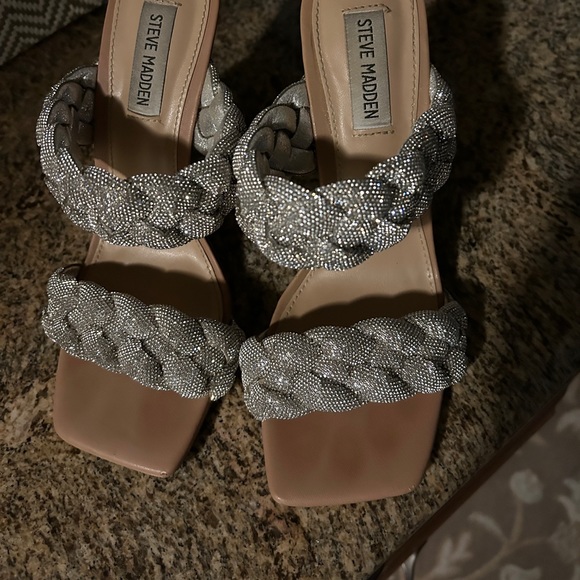 Steve Madden Shoes - Steve Madden Kenley heel in rhinestone with braided strap.